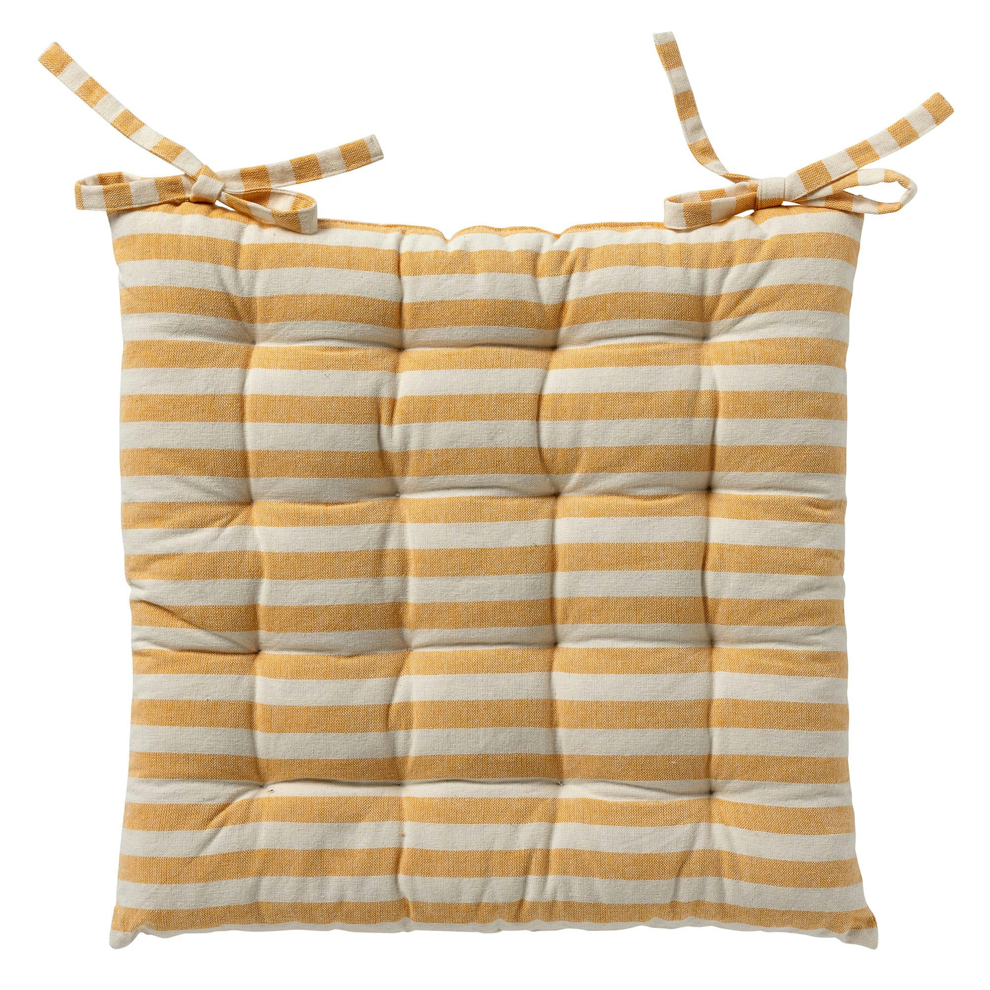 - Galette de chaise jaune en coton et polyester 40x40 cm avec motif ray