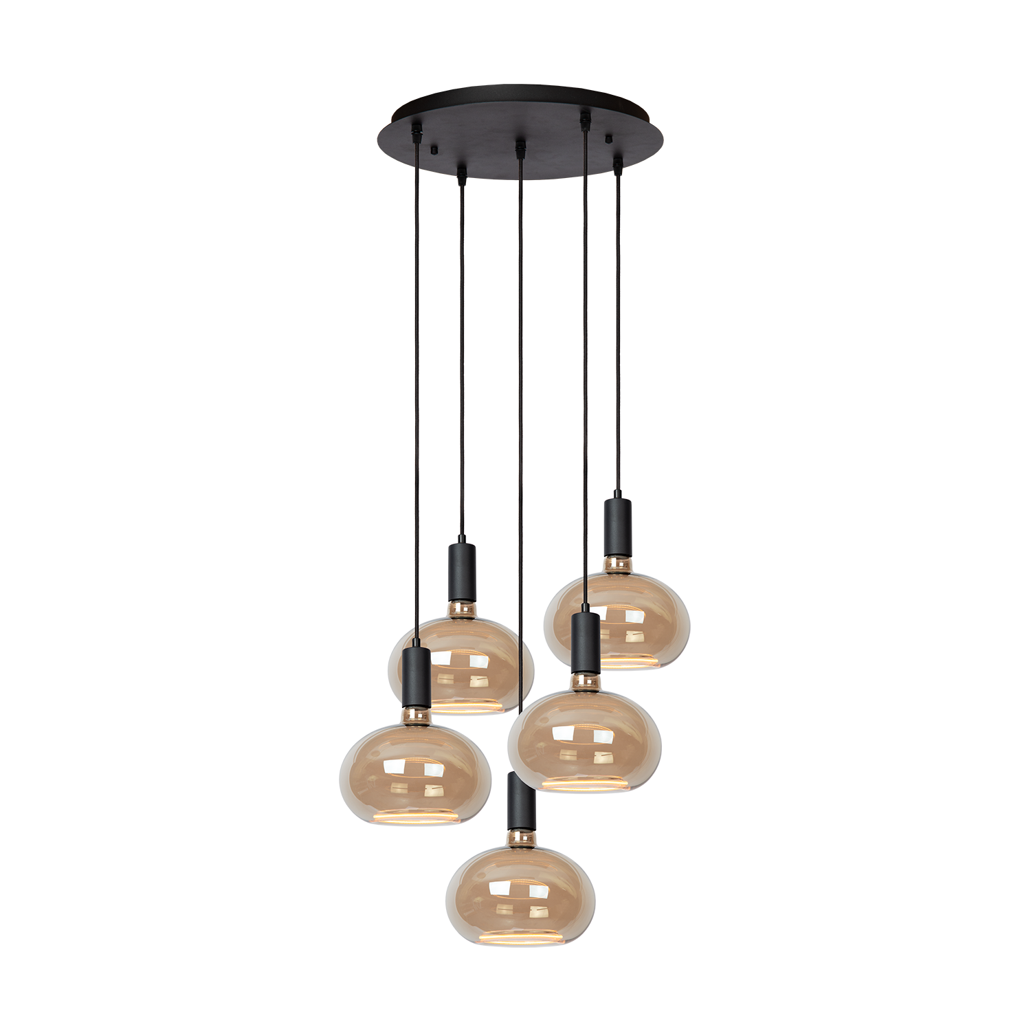 Atmooz Sapa 5 Hanglamp – Ø40x130cm – Zwart – Incl. 5 Floating Ovals