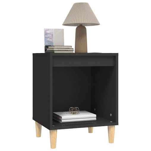 NNEVL Bedside Cabinet Black 40x35x50 cm Engineered Wood