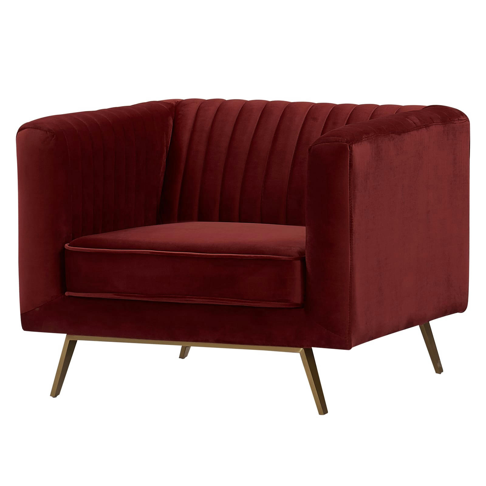 GATSBY - Fauteuil en velours bordeaux