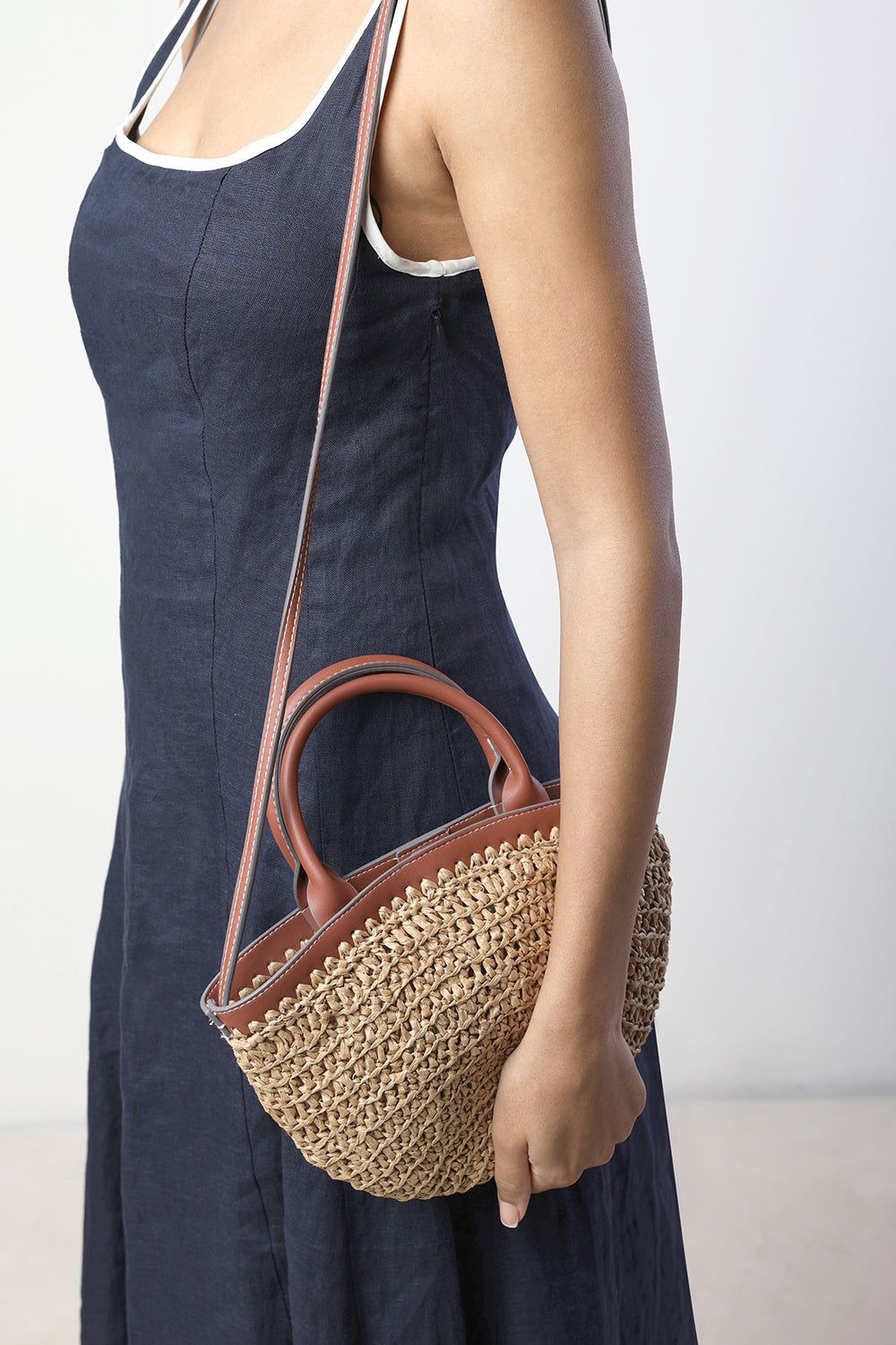 Where's That From Jianna Woven Raffia Tote With Cross Body