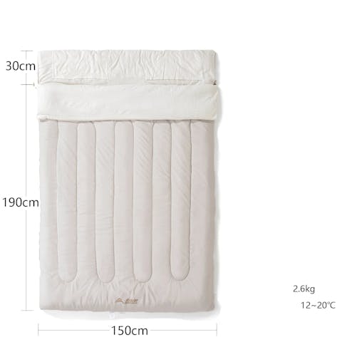 NNEOBA 2-Person Detachable Camping Sleeping Bag 2.6kg Grey
