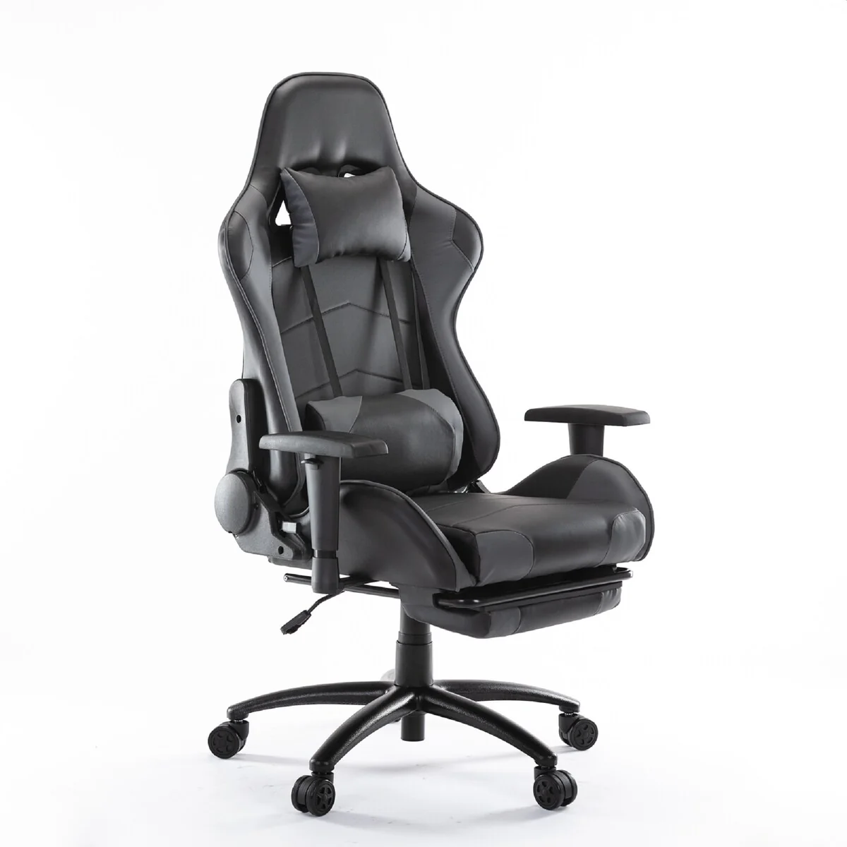 SMUGDESK Rgonomic High Back Computer Chair With Height Adjustment, E-Sports Swivel Chair, Gray with Footrest - N/A