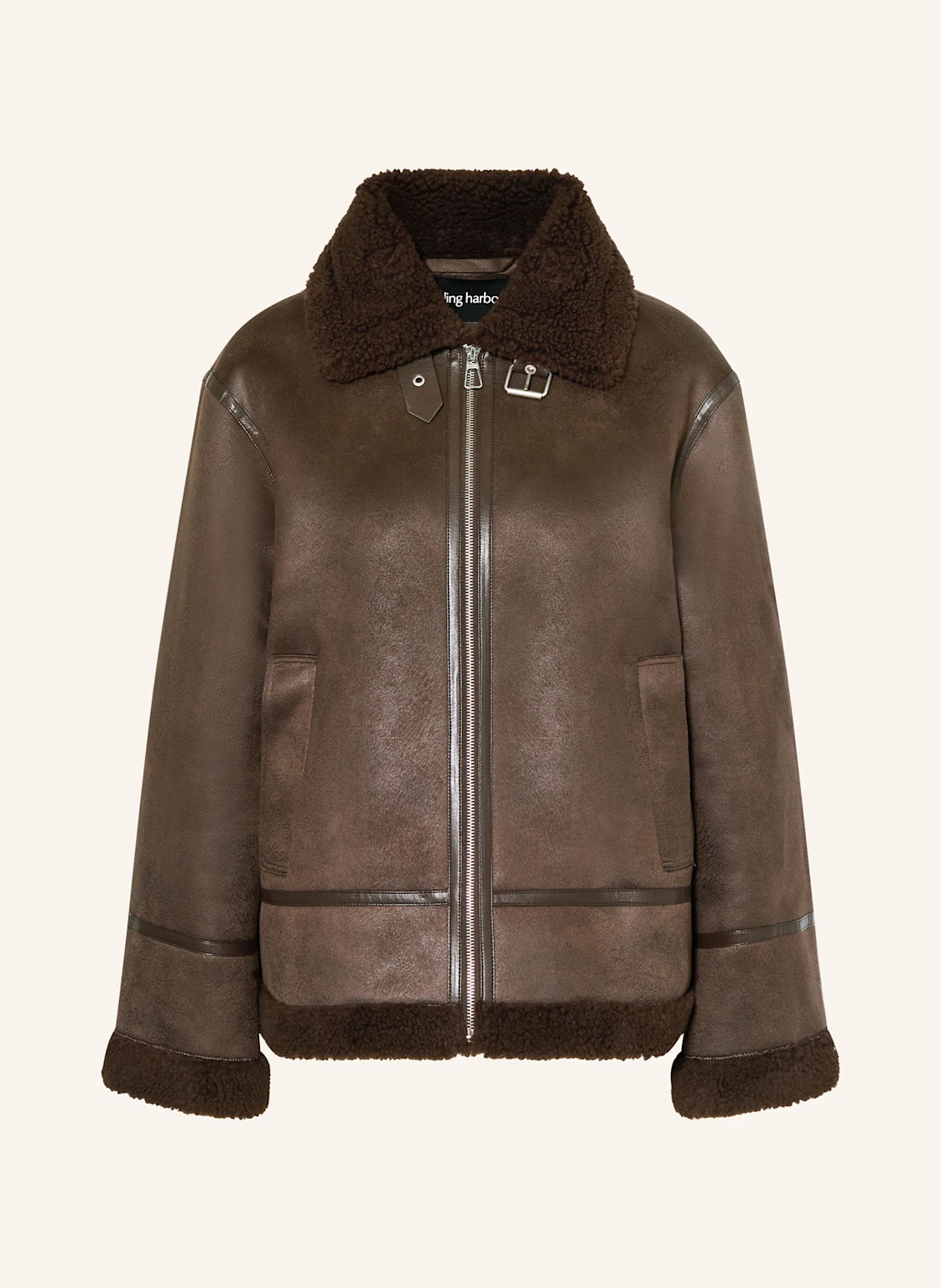 darling harbour Jacke in Lederoptik mit Teddyfell