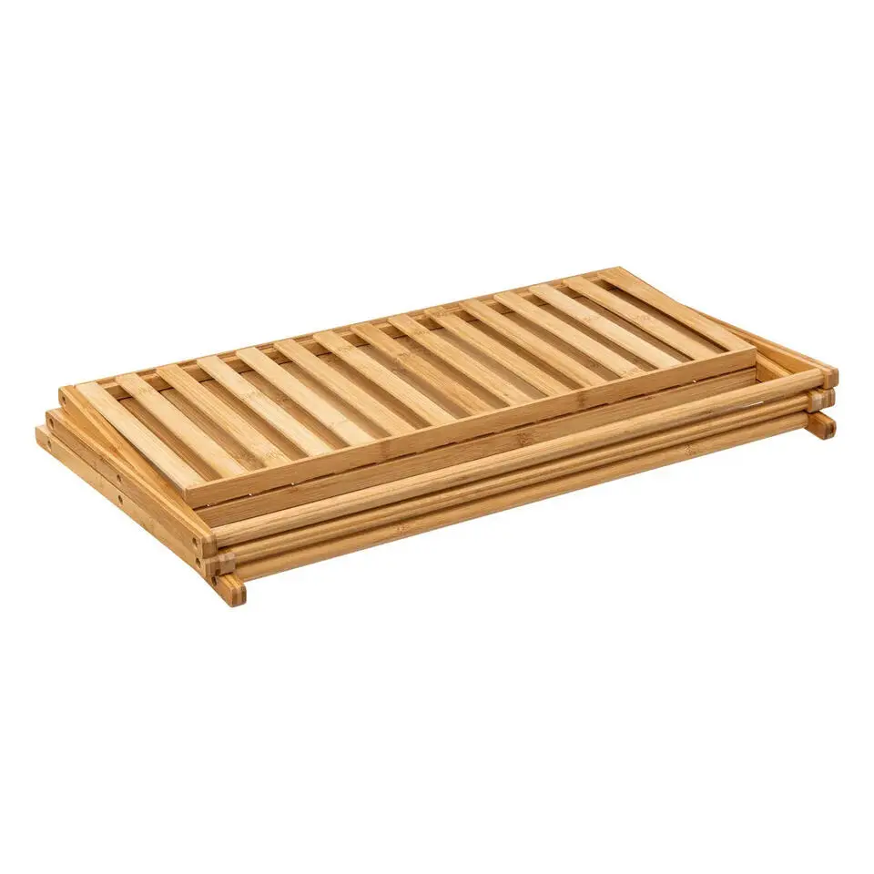 5Five Schoenenrek/schoenenkast - naturel - bamboe - 70 x 28 x 52 cm