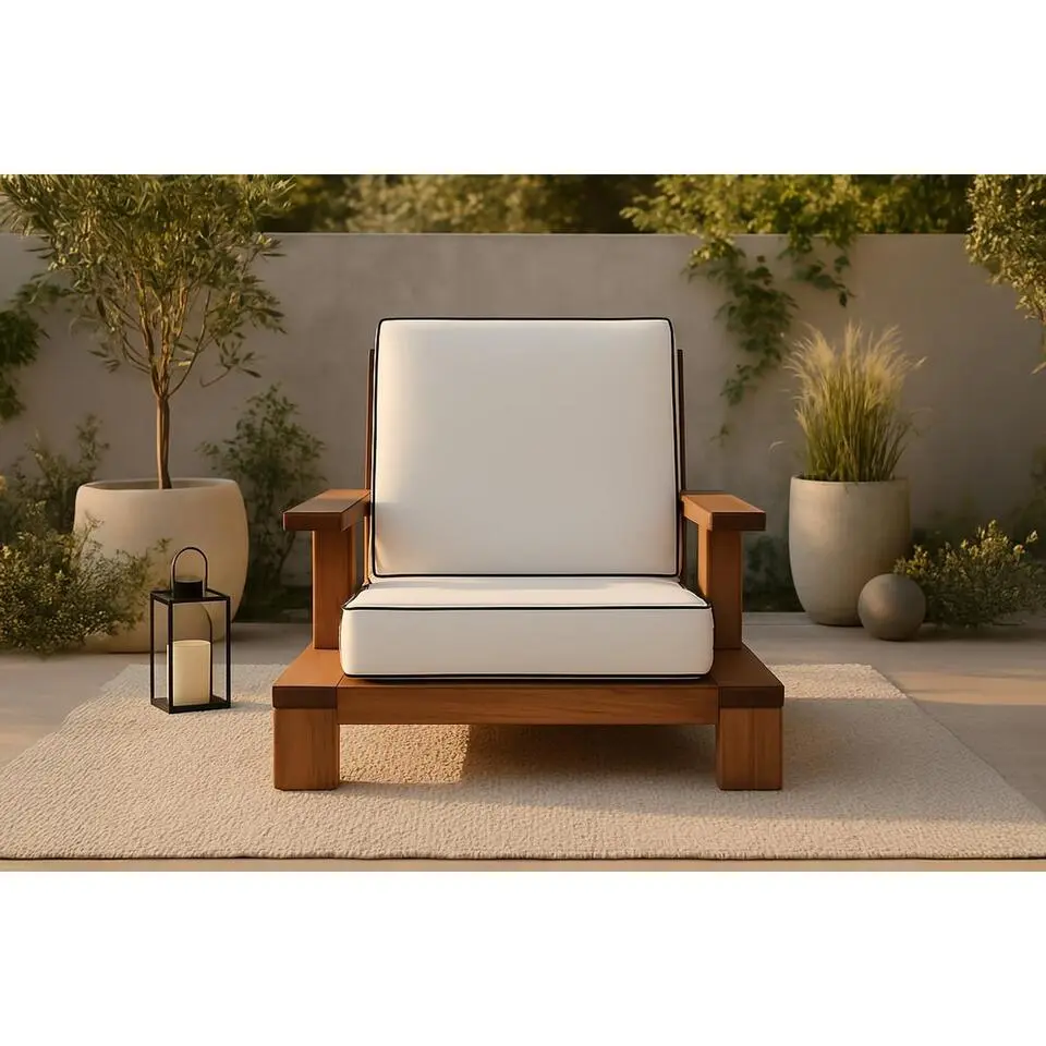 Svea - Soraya loungestoel - acaciahout - naturel/wit