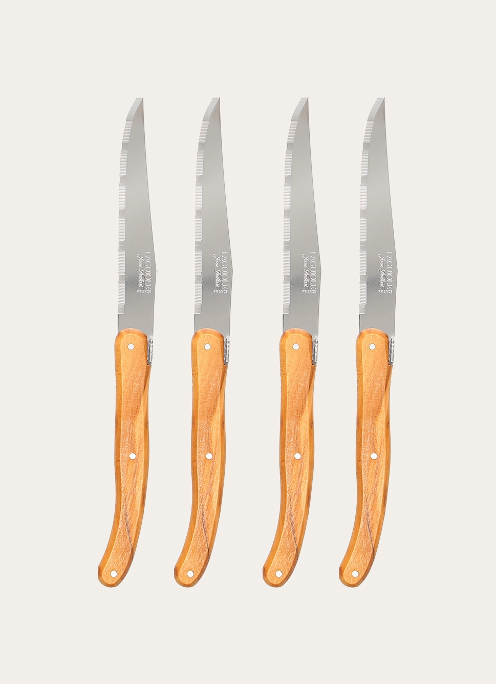 COFFRET SET DE 4 COUVERTS BOIS D'OLIVIER MARRON BOIS