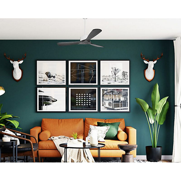 Modulo de KlassFan - Super destratificateur et ventilateur DC 132 cm Blanc pales bois noir sans Lumière25 à 40 m²
