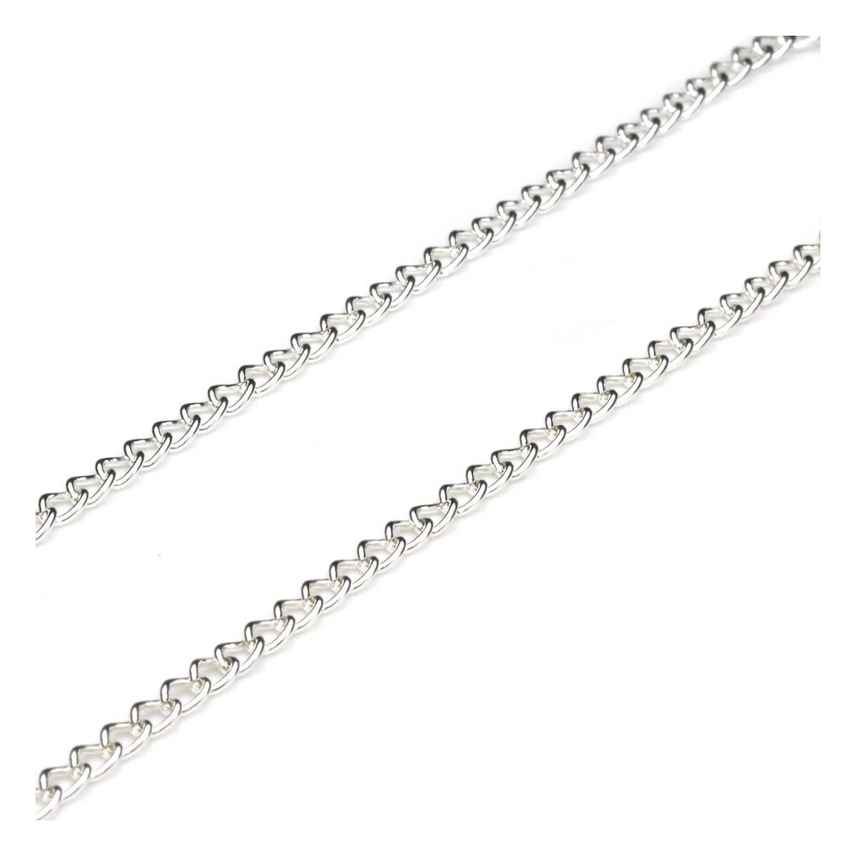 Beads Unlimited Silver Light Curb Chain 3mm x 3m