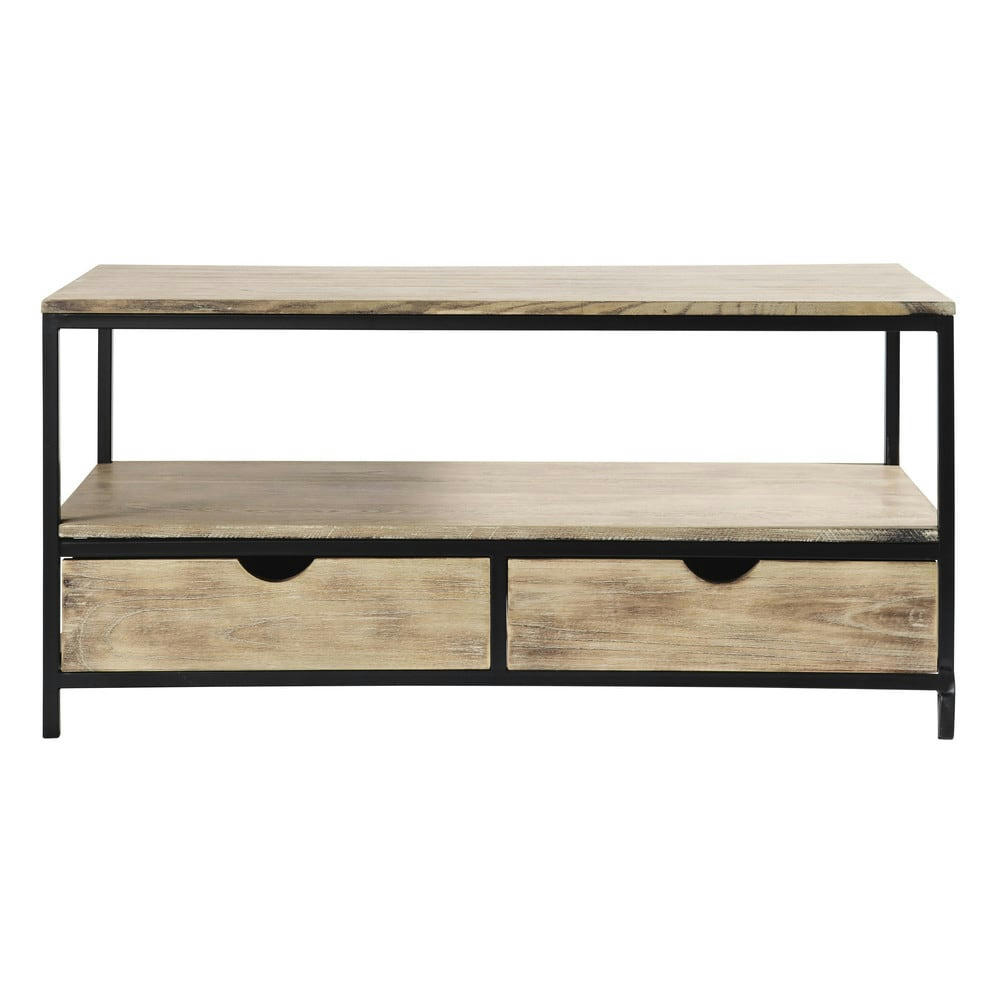 Long Island - Meuble TV industriel en bois de sapin massif et métal