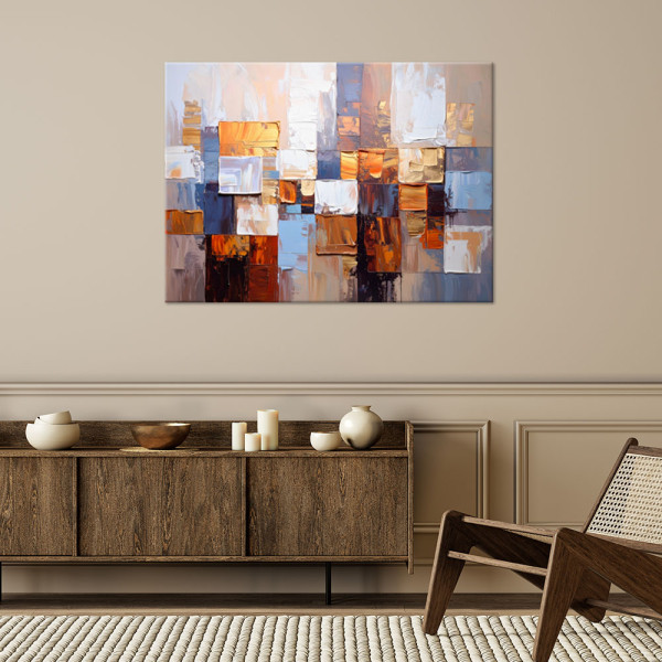 Feeby Obraz Abstrakcyjny malowany do salonu, Kolorowa imitacja farby 60x40