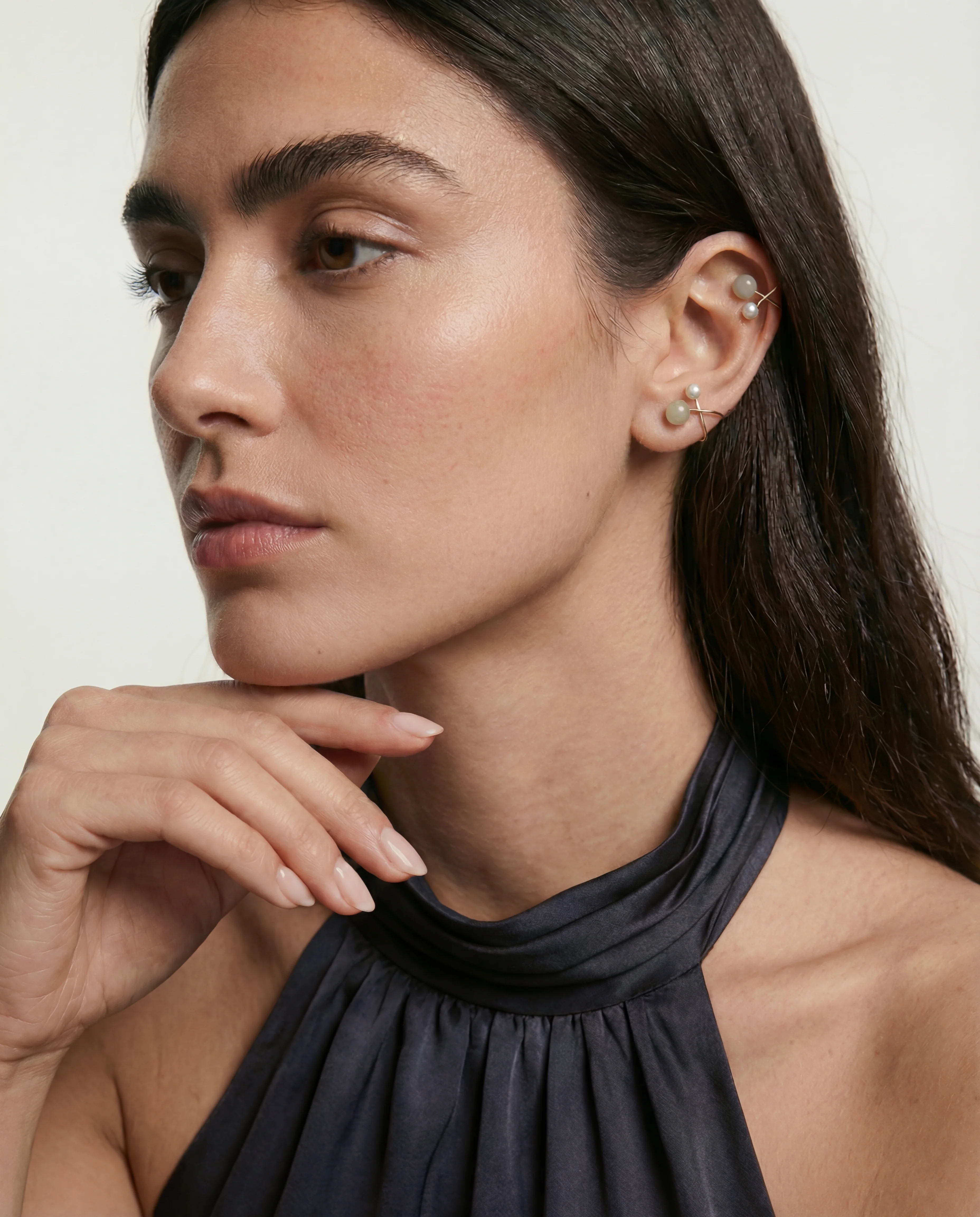 Colette — Jade and Pearl Ear Cuffs