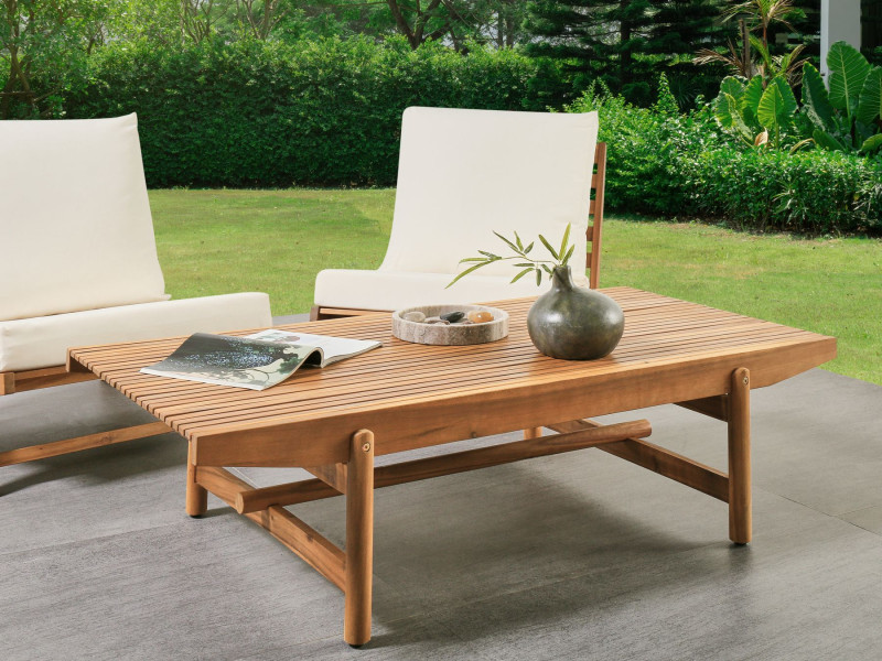 Stolik ogrodowy akacja 145 x 79 cm ciemne drewno