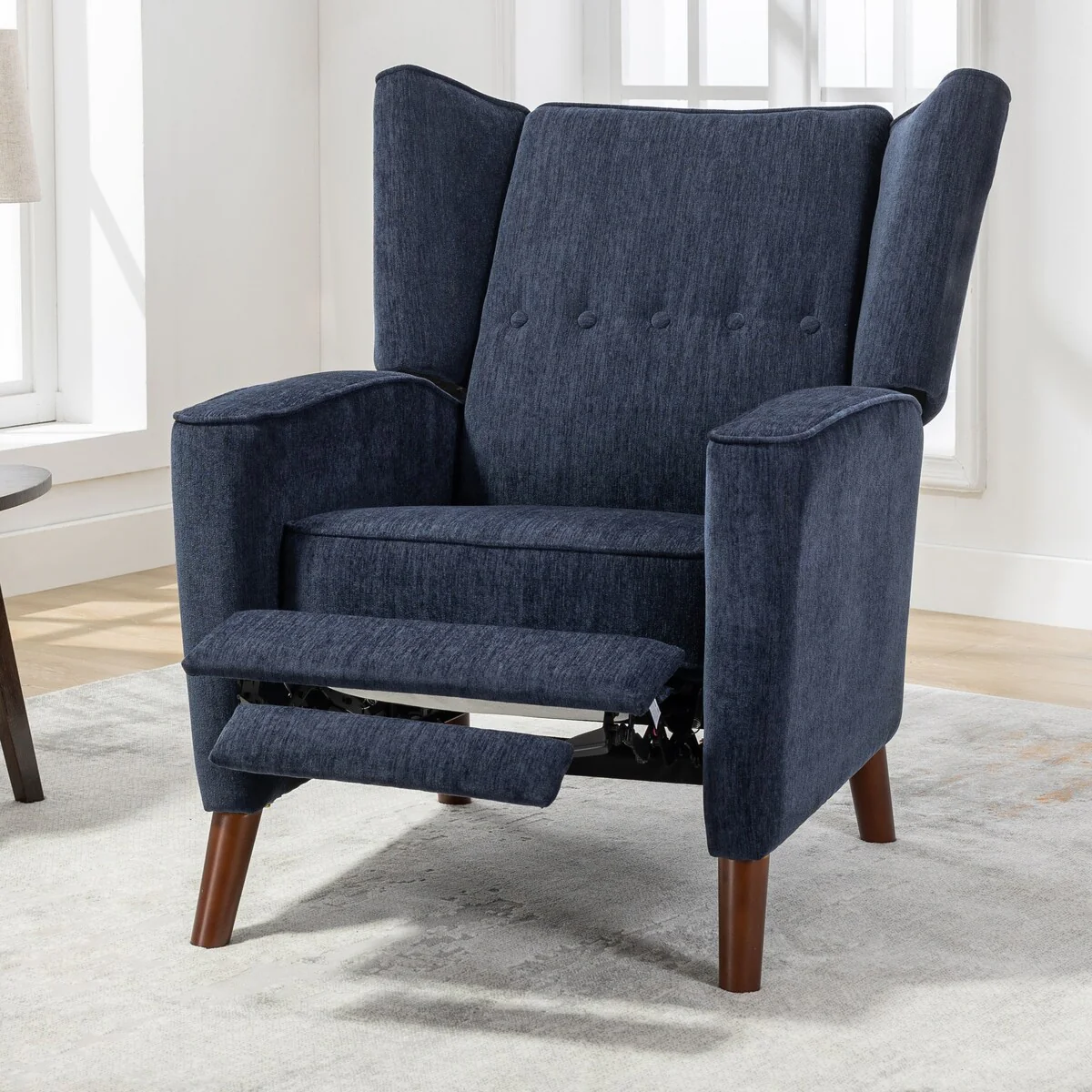 Elegant Chenille Wingback Recliner Chair, Accent Chair