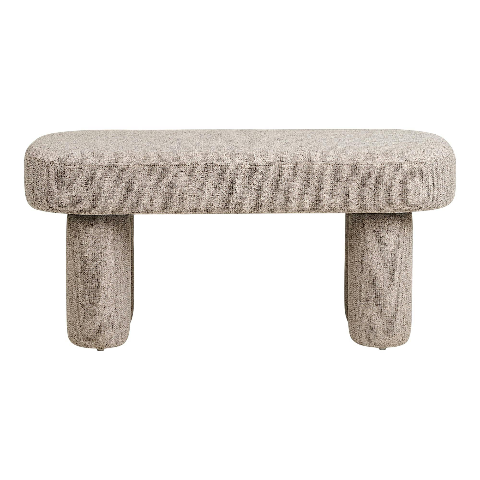 Banc d'entrée en tissu sable à pieds doubles BERLIN