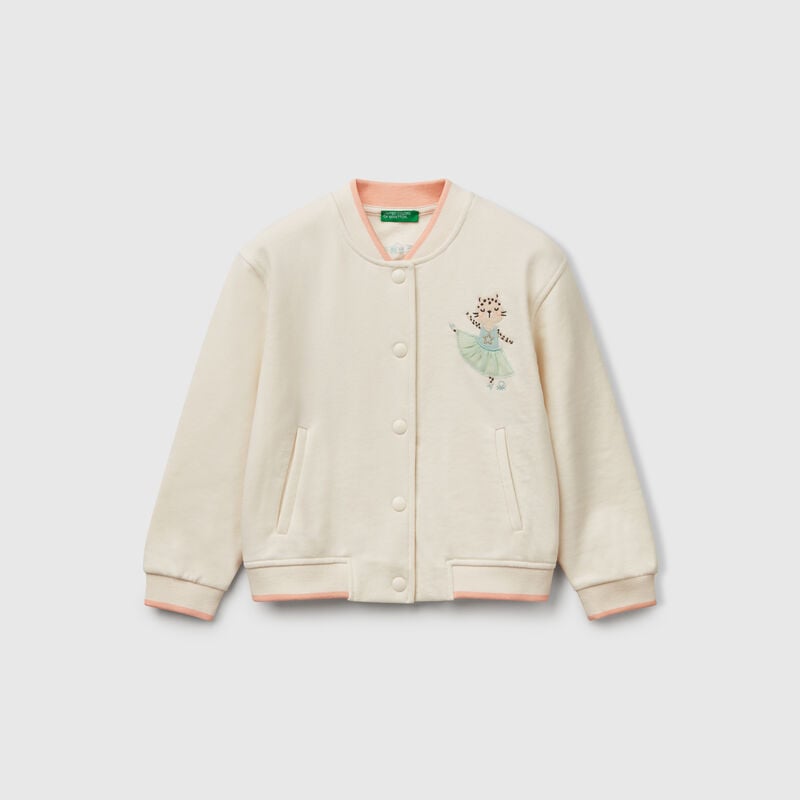 Sweat bomber in cotton blend