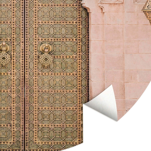 Vliestapete »Runde Vliestapete«, Sisi Seb Orientalische Holztür, mehrfarbig, matt