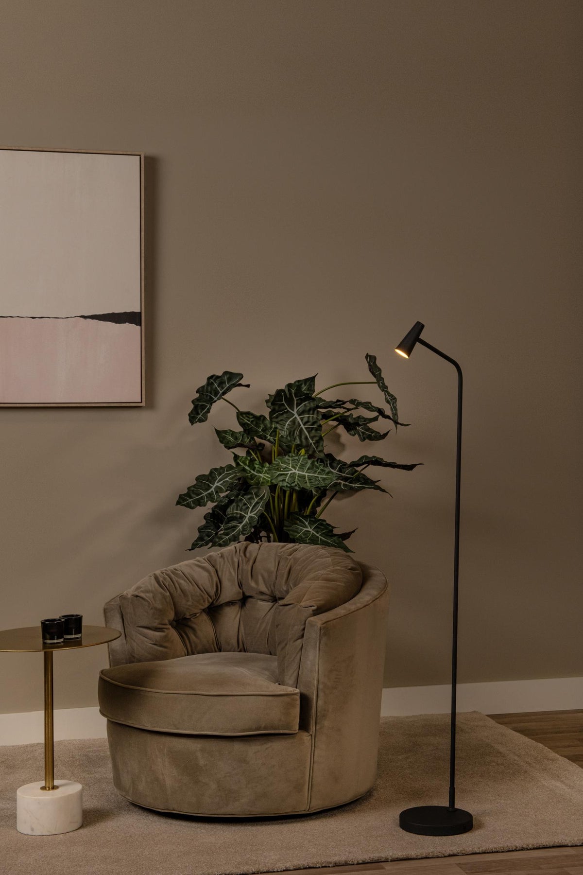 Lucide vloerlamp STIRLING - Geïntegreerde LED - Zwart