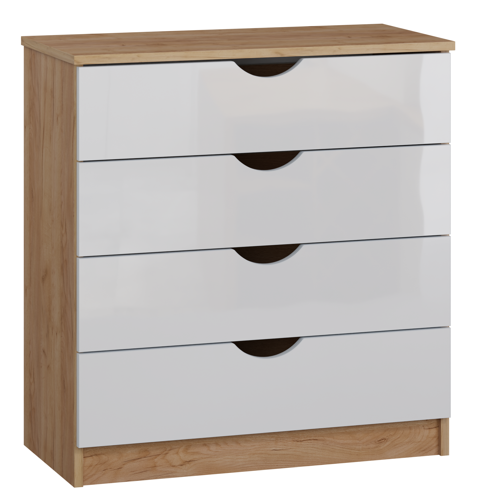 Komoda do sypialni4S 80 cm 4 szufladybiała praktyczna i stylowa
