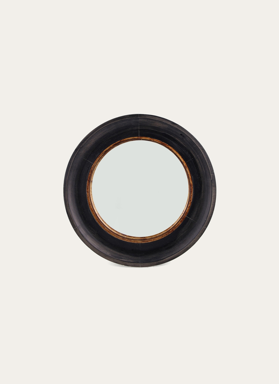 MIROIR ROND PETIT MODÈLE NOIR/DORÉ