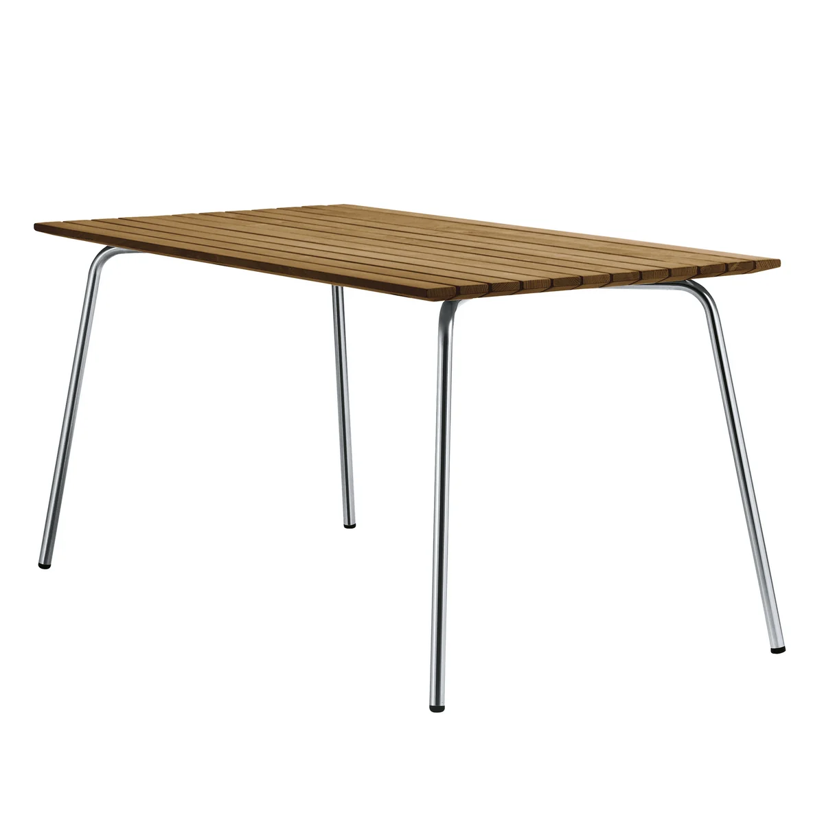Thonet - S 1040 Gartentisch, 150 x 78 cm, Edelstahlrundrohr / Iroko (All Seasons)
