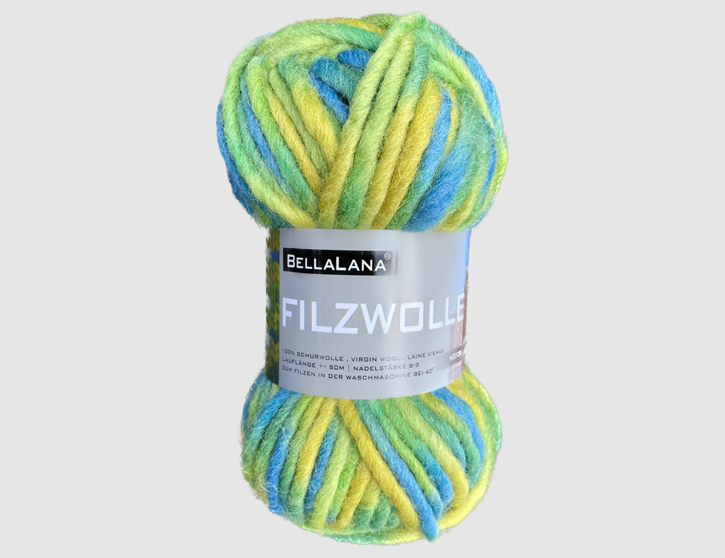 Strickgarn Filz grün gemustert