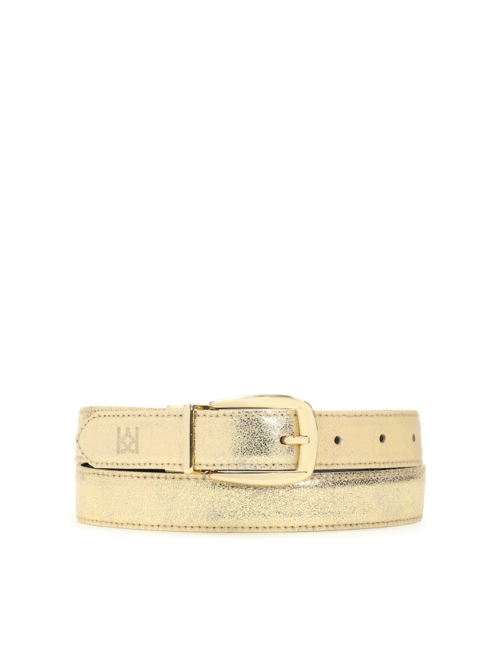 Ladies' golden and black reversible belt