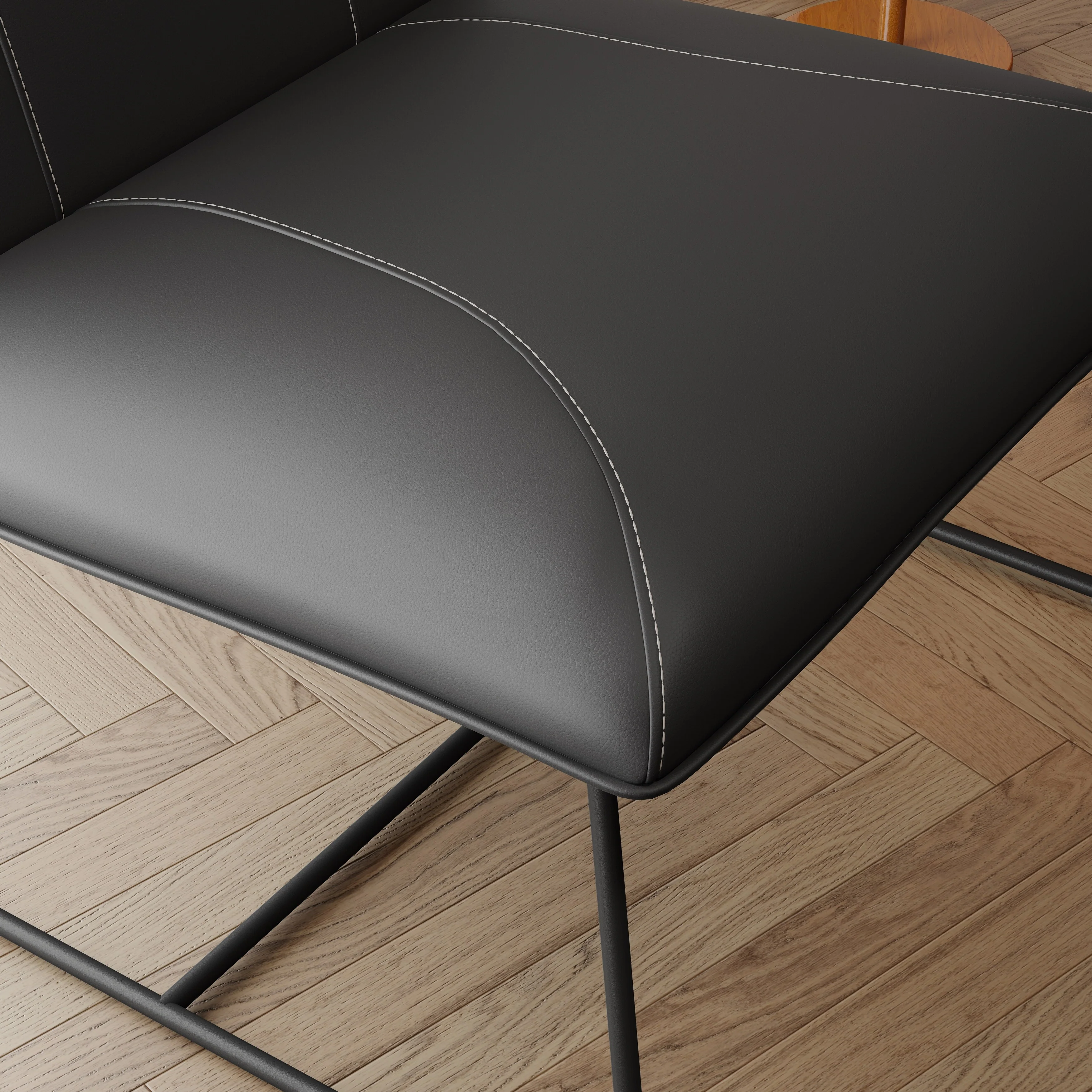 Corvus Soloway Oversize Bonded Leather Lounge Slipper Chair