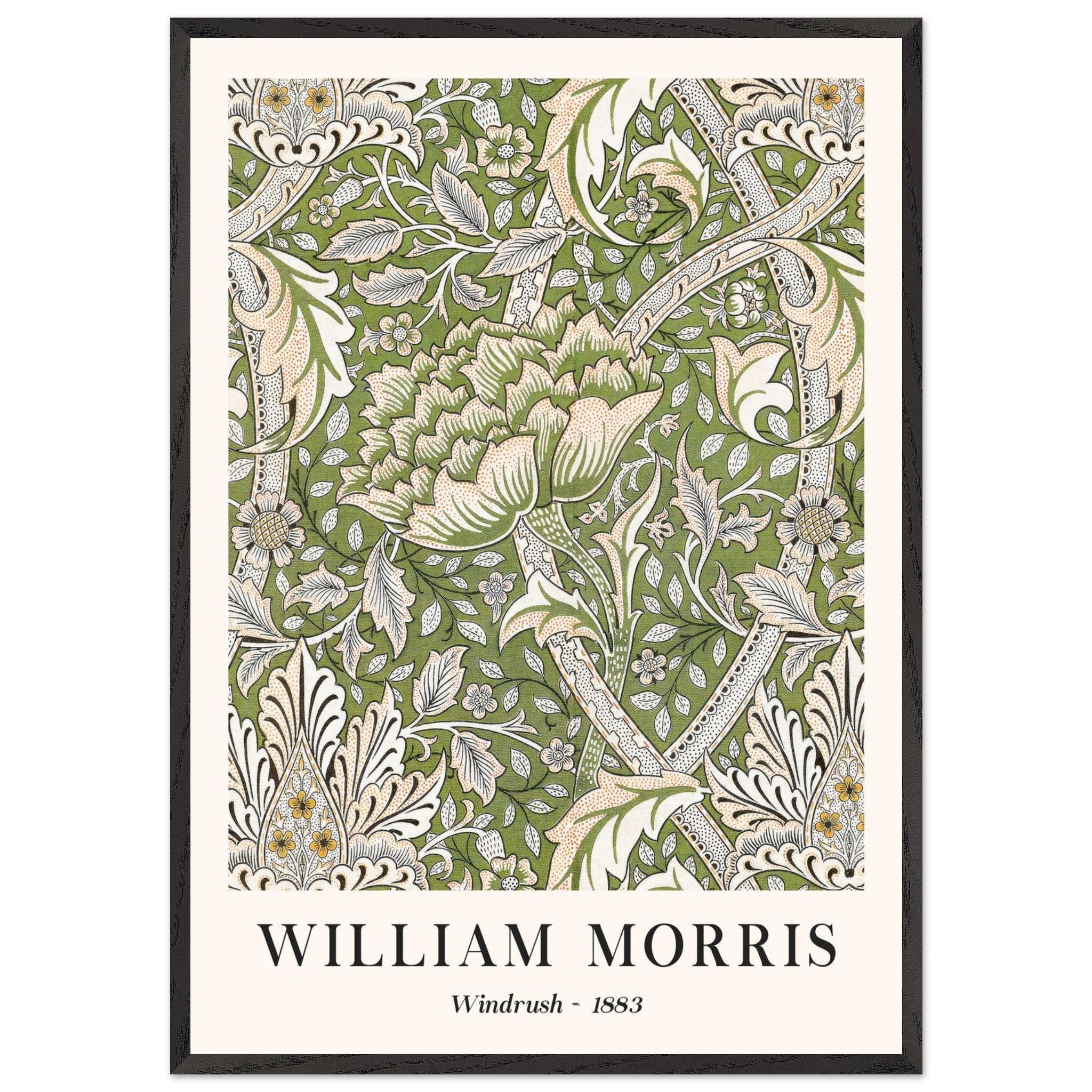 Artfulprints Poster met Lijst William Morris - Windrush 1883  - 70x100 cm - Groen