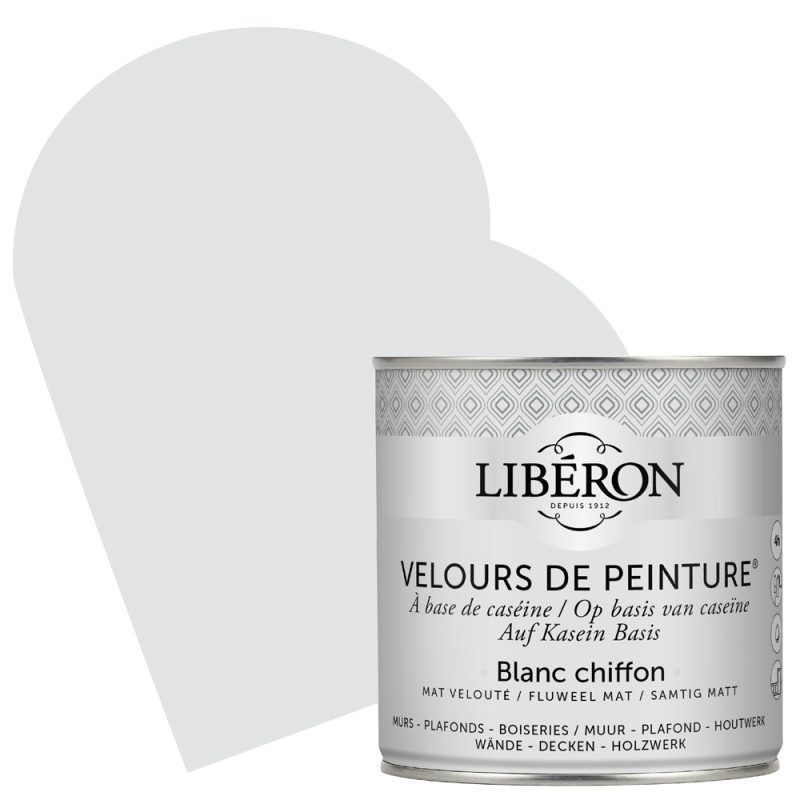 Peinture pour murs Velours de Peinture blanc chiffon mat 0,5 L LIBERON