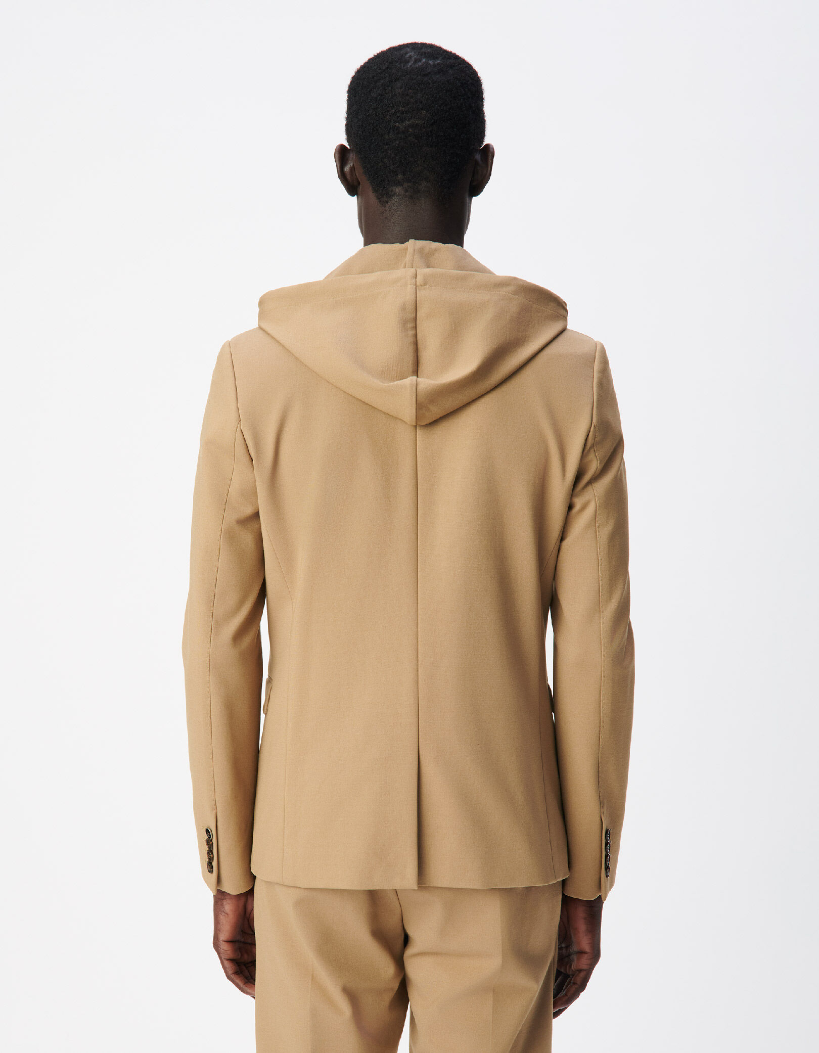 Veste de costume beige foncé maille parementure Homme