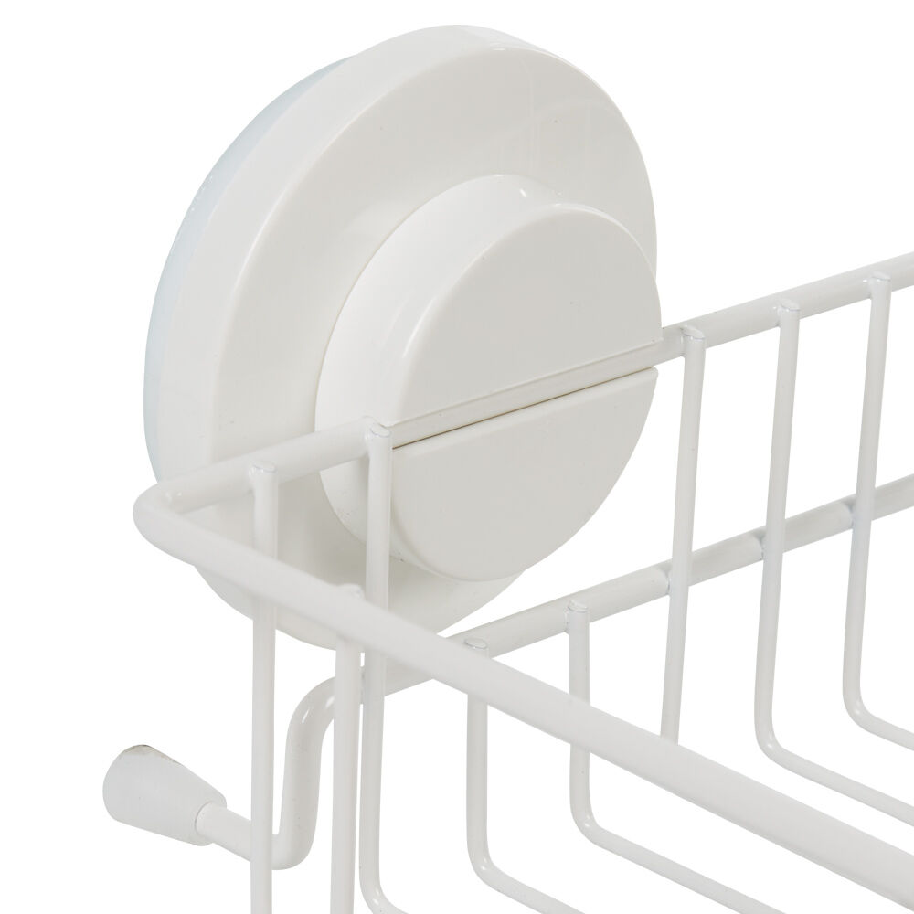 Panier serviteur de douche à ventouse blanc