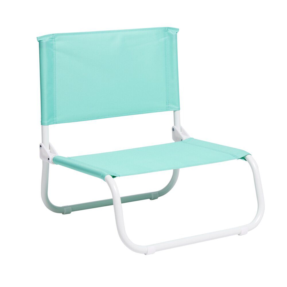 Chaise de plage acier et textilène vert menthe 44x42xH48cm