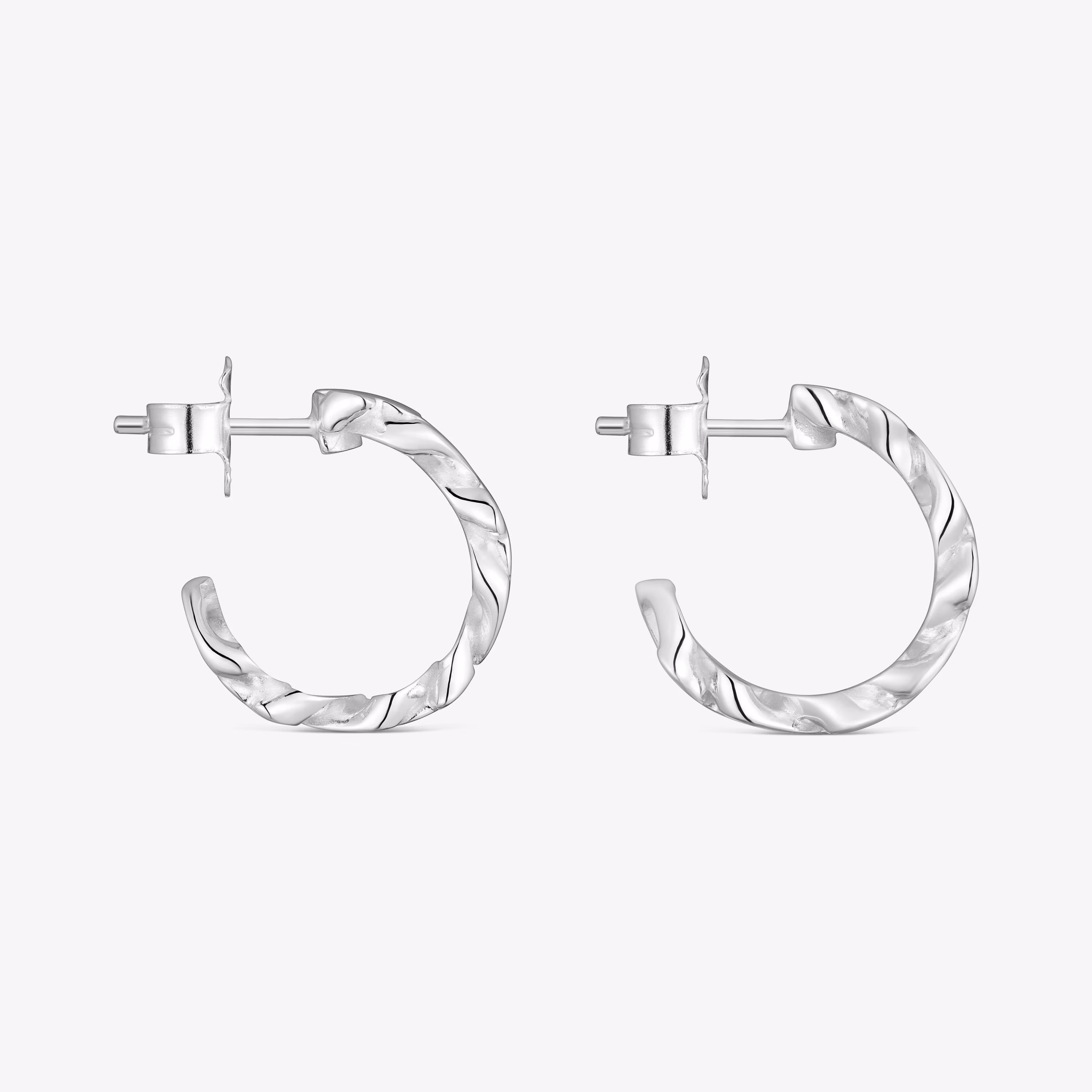 Pendientes de aro de plata 17 mm Bear's Chain