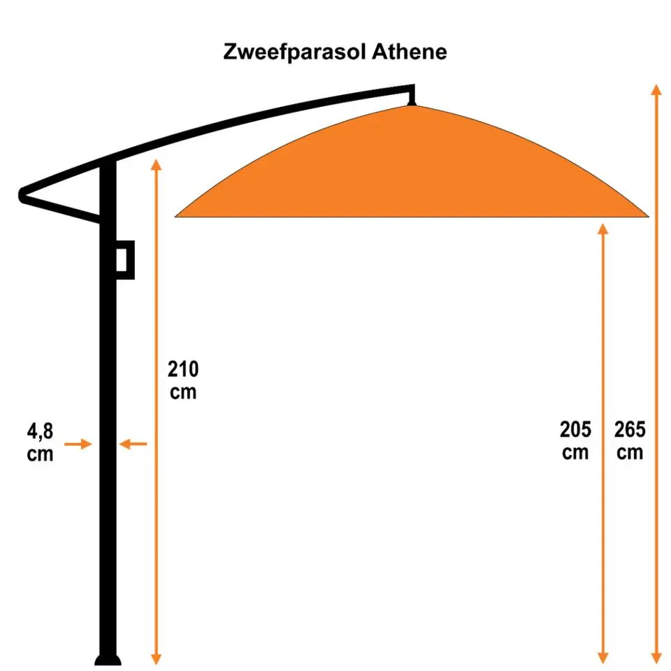 Garden Impressions Athene Zweefparasol &Oslash;300 cm donker grijs
