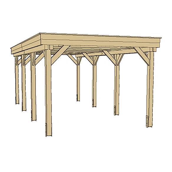Carport, holzfarben