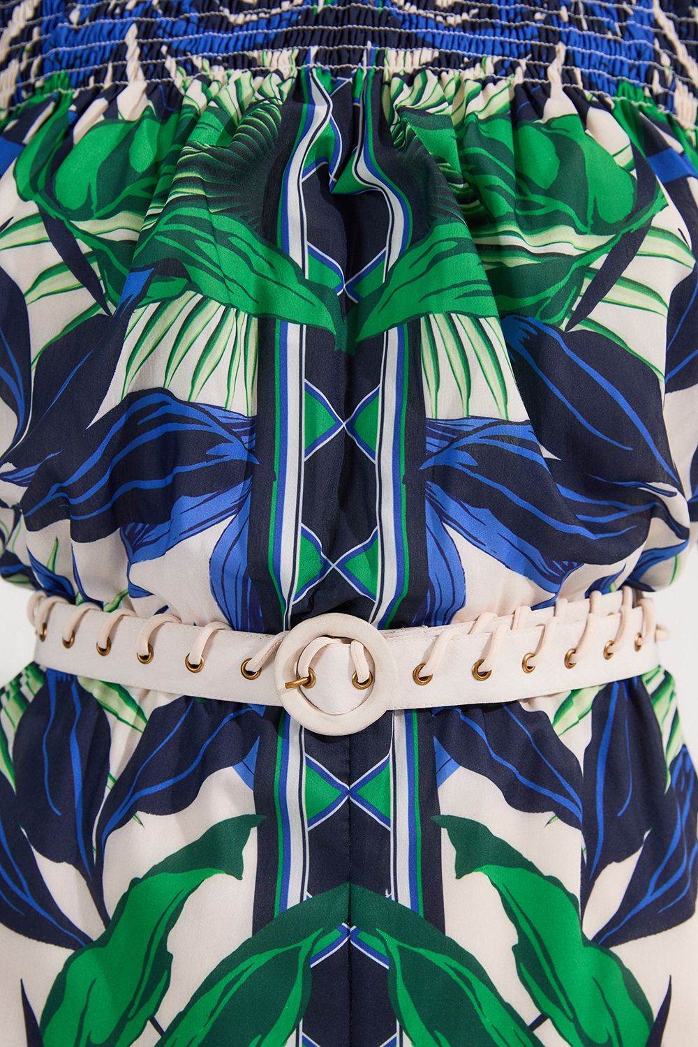 KarenMillen Voile Mirrored Floral Woven Bardot Playsuit