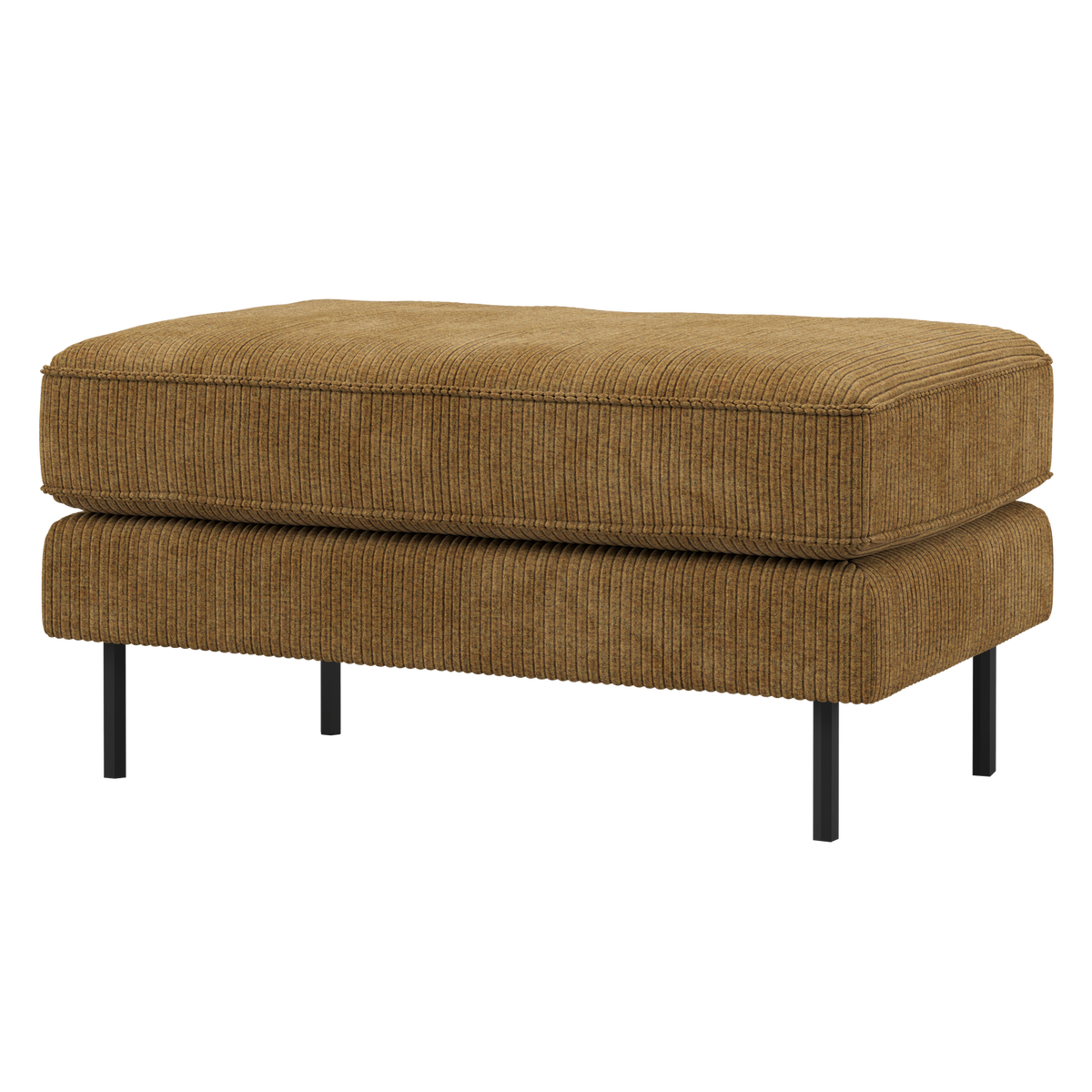 WOOOD hocker op poten Rodeo - Ribstof - Honinggeel - 45x84x54