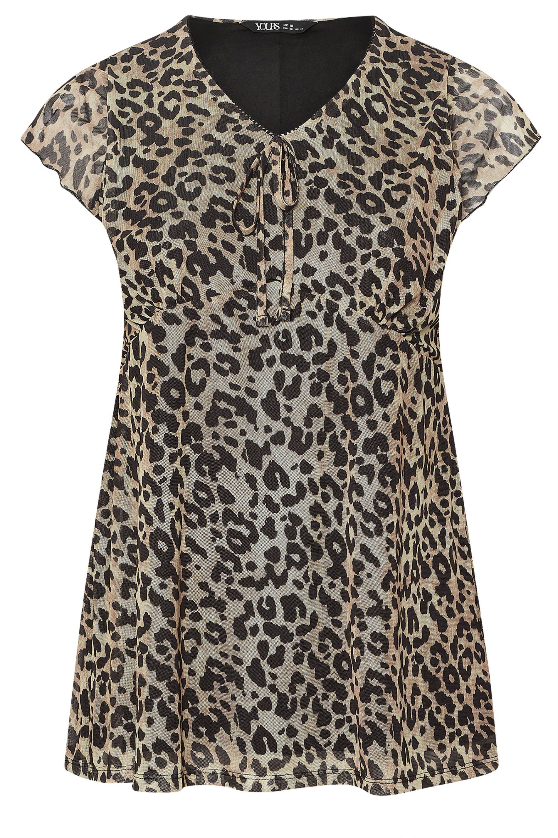 Yours Leopard Print Mesh Top