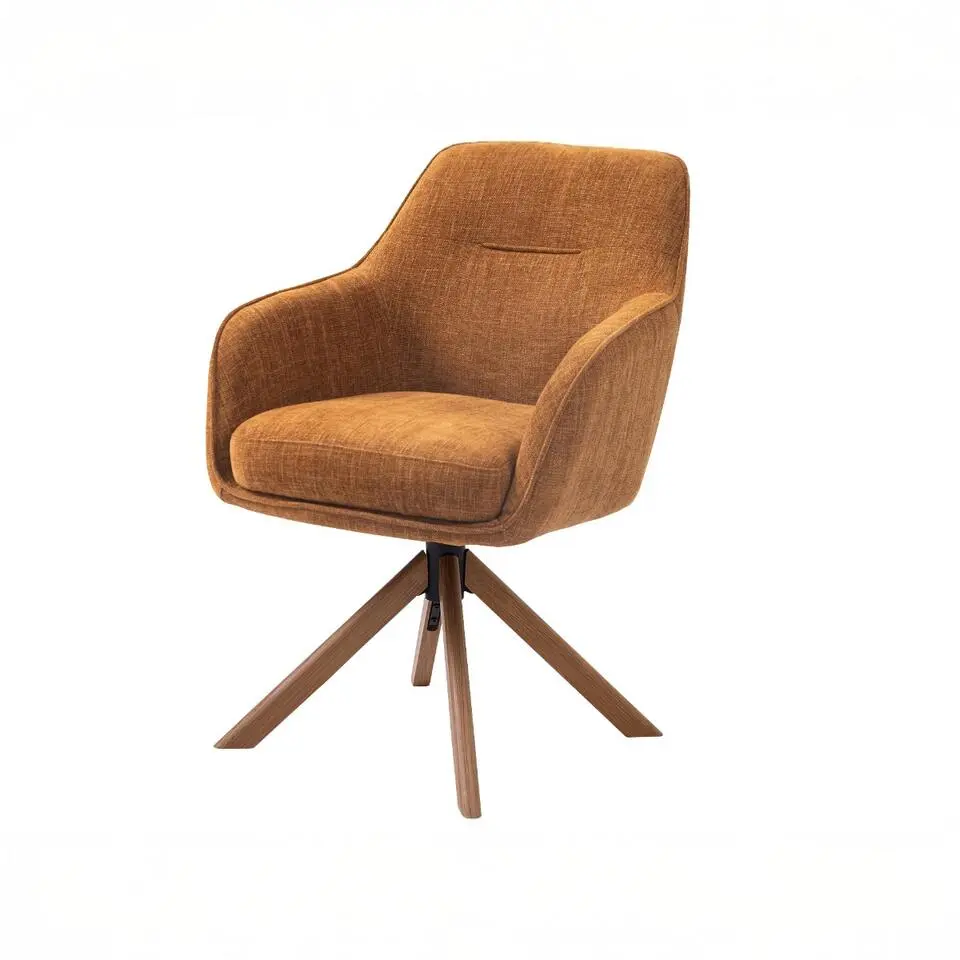 Eetkamerstoel Oranje - Eikenhout - 57x65x86cm - Avola - Set van 2