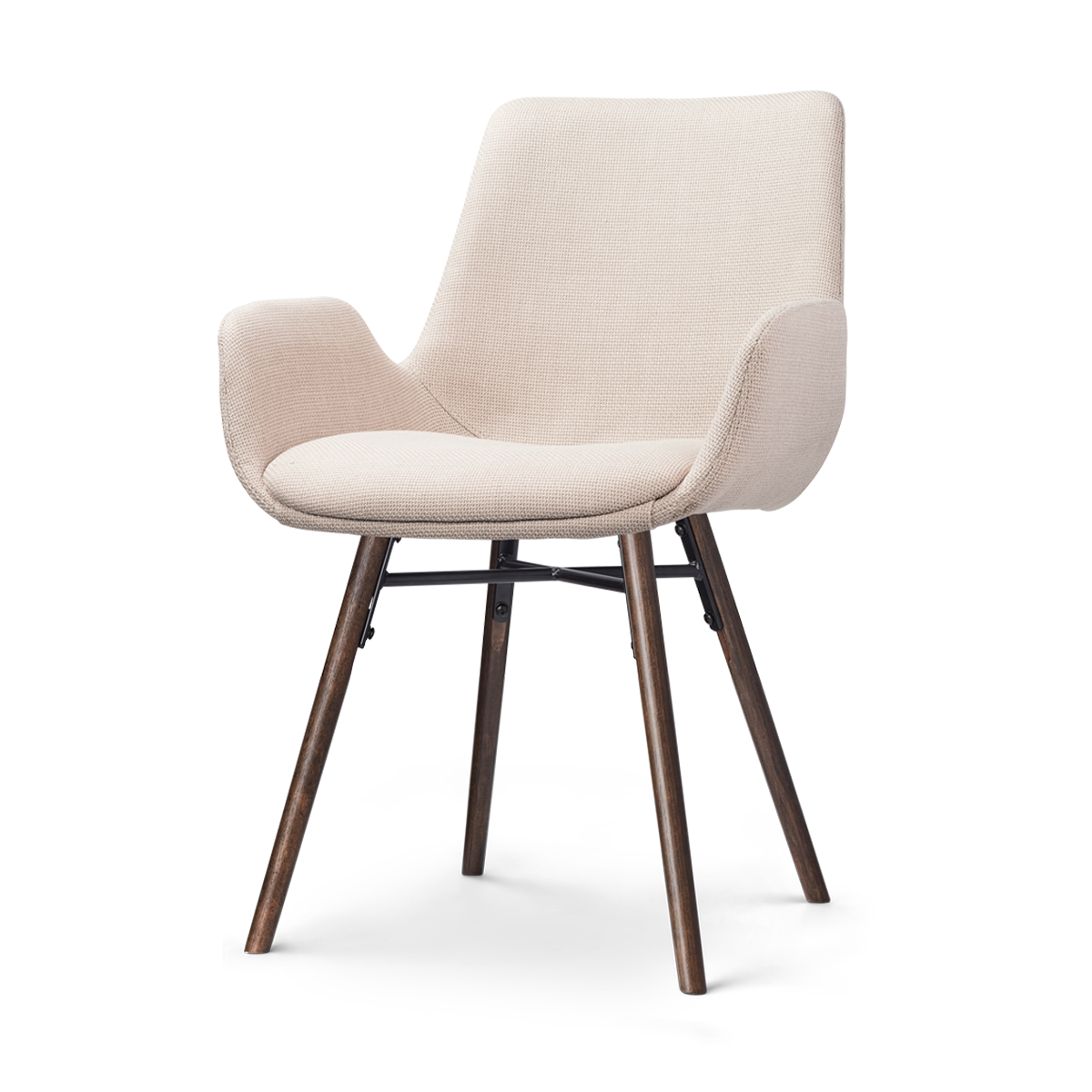 Nolon Nena-Eef Eetkamerstoel Beige - met Armleuning - Walnoot