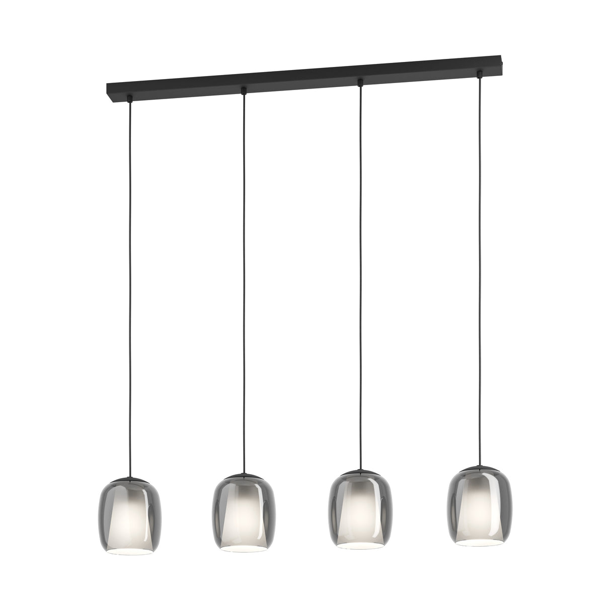 EGLO hanglamp Ciampino - e27 - 97,5 cm - zwart/grijs - glas