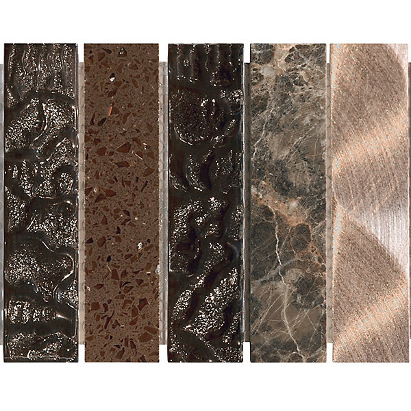 LISTEL CHARLESTON BROWN VERTICAL 1 PIÈCE 10 X 30 CM CASA LINEA