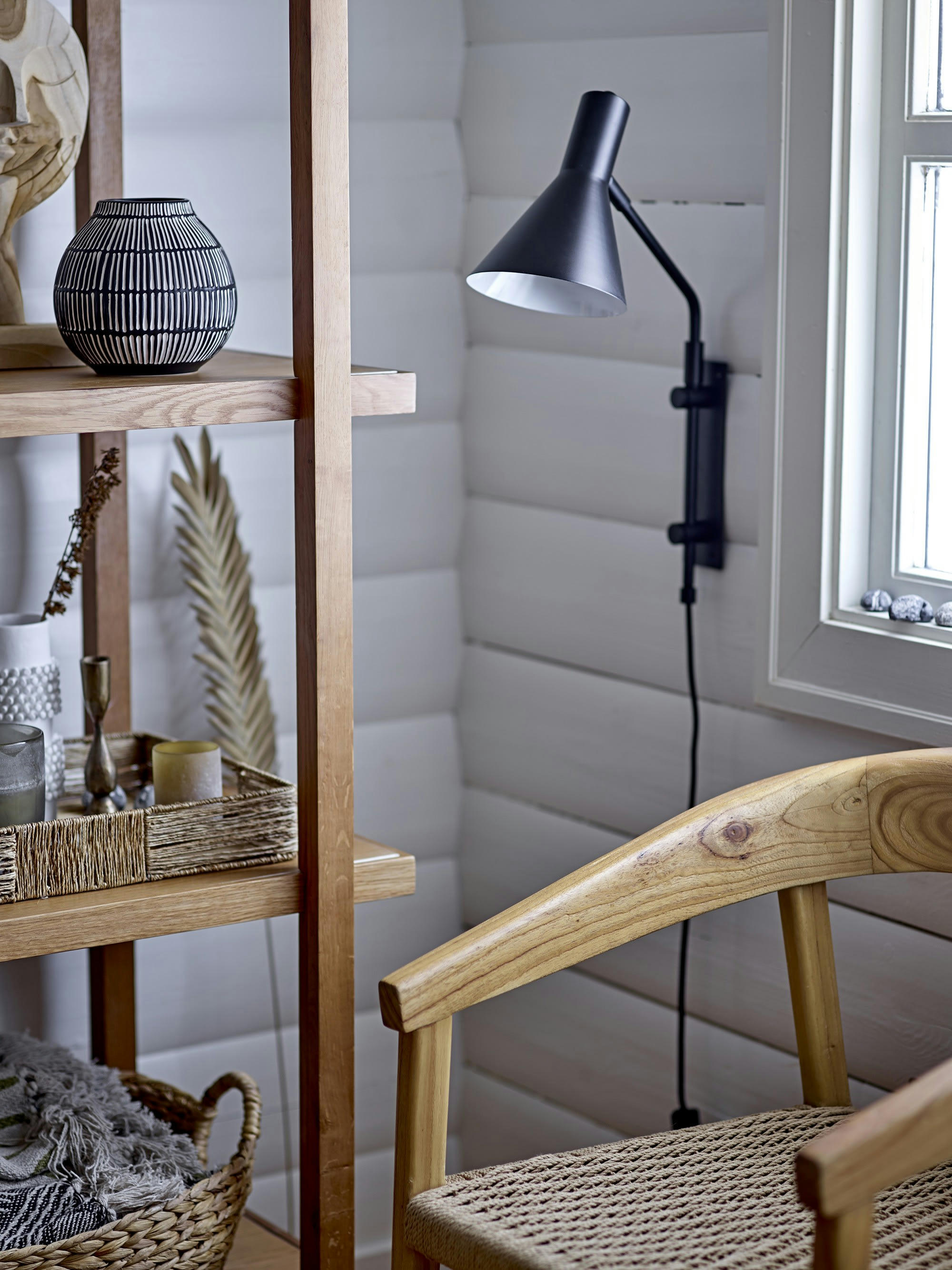 ELVEDA - Vase à décorer noir en grès H14.50cm