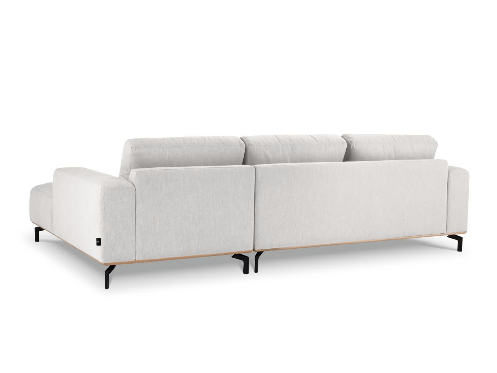 MARC - Canapé D'Angle Droit 5 places en Tissu Structurel Gris Clair