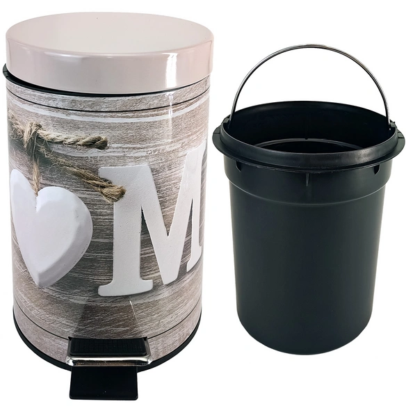 Kosmetikeimer »Home«, 3,0L, Braun, Rund