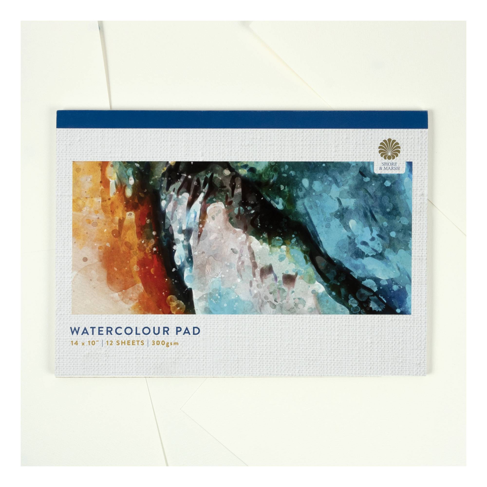 Shore & Marsh Cold Pressed Watercolour Block 14 x 10 Inches 12 Sheets