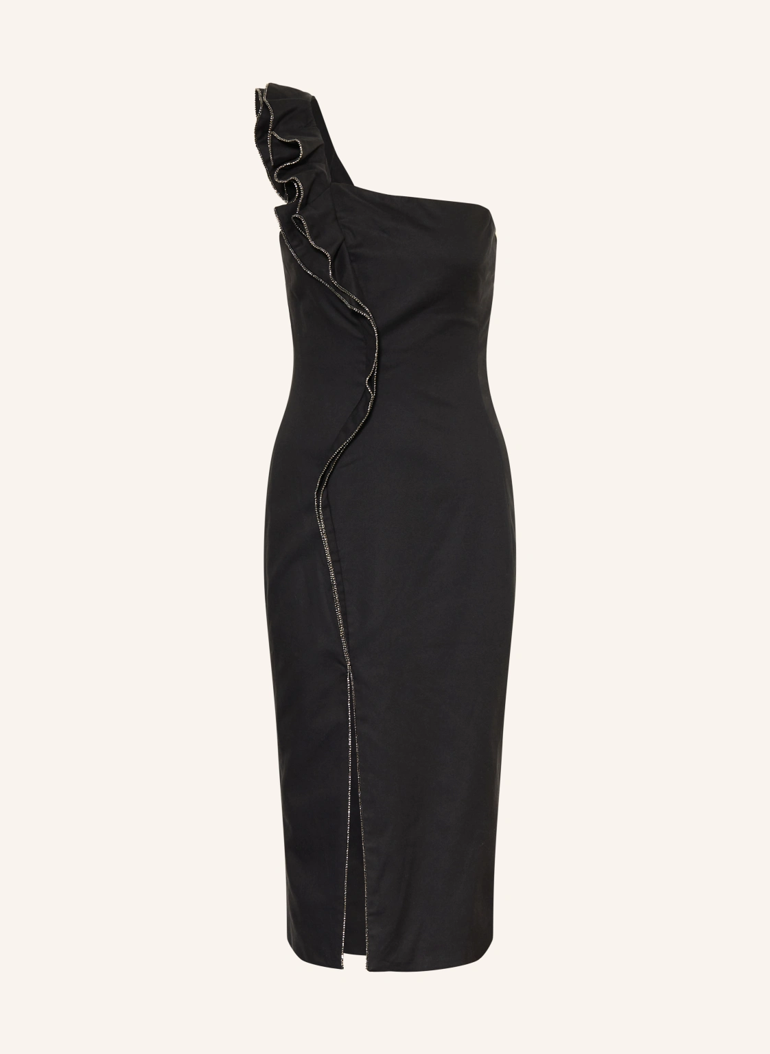 ba&sh One-Shoulder-Kleid SILLA mit Schmucksteinen und Volants