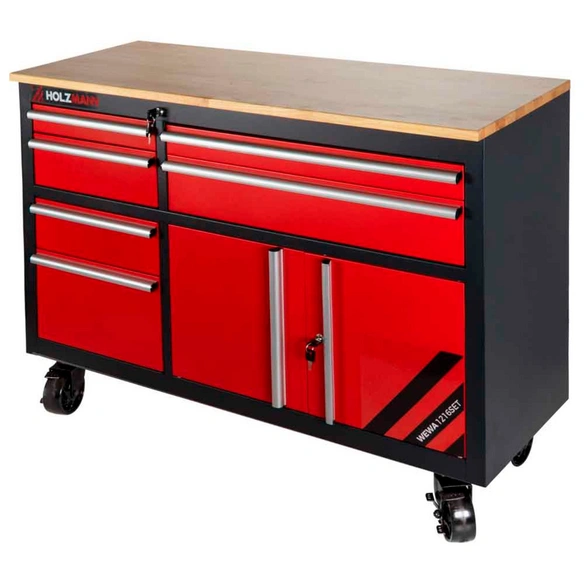 Werkbank »WEWA1216SET«, inkl. Werkstattwagen, 6 Schubladen