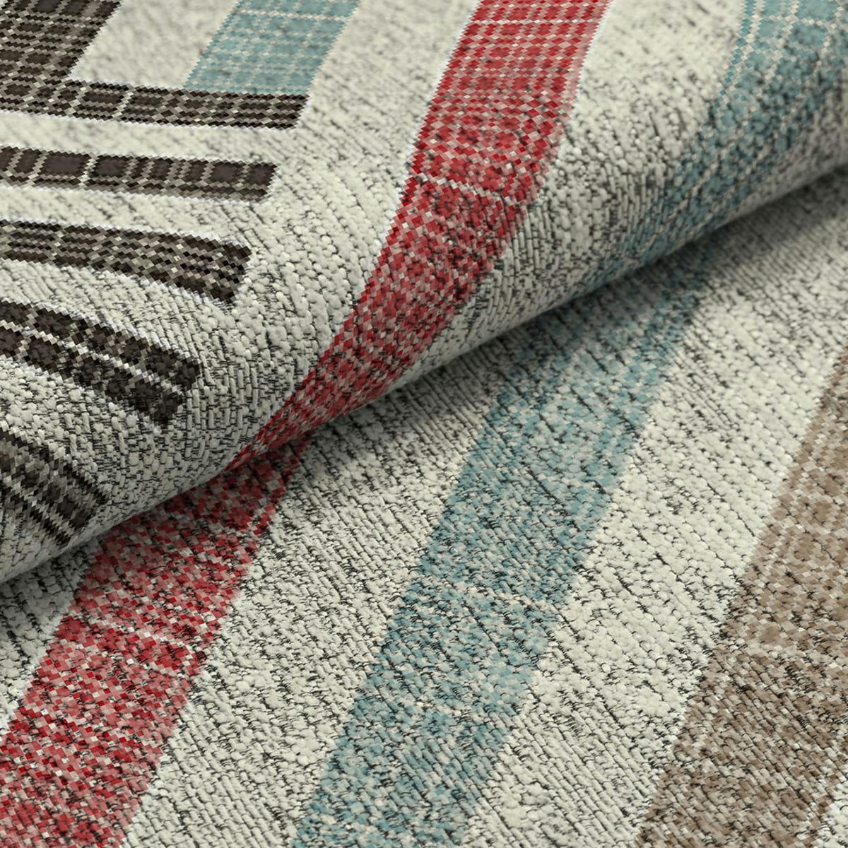 BLOK - Tapis décoratif en coton impression digital 120x170 cm multicolore